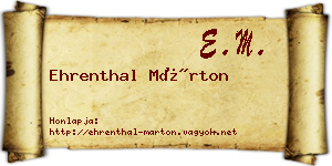 Ehrenthal Márton névjegykártya